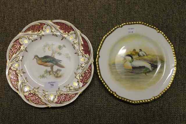 Appraisal: AN ENGLISH PORCELAIN PLATE painted with oriental bird and one