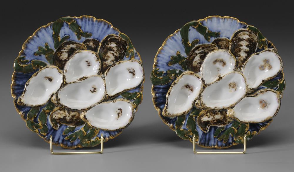 Appraisal: Hayes Presidential Oyster Plates President - two Limoges plates base