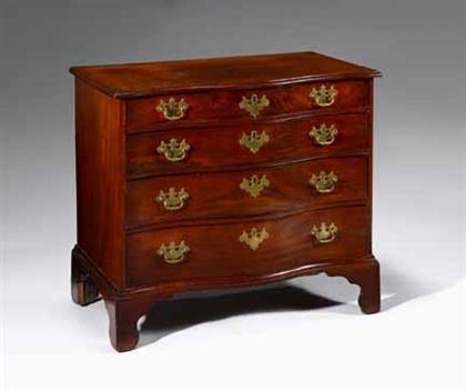 Appraisal: Chippendale cherry serpentine front chest of drawers new england late