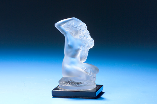 Appraisal: LALIQUE Statuette Floreal clear and frosted with black glass foot