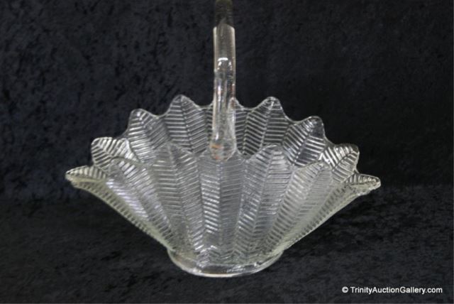 Appraisal: Vintage L E Smith Glass Feather Pattern BasketFrom an estate