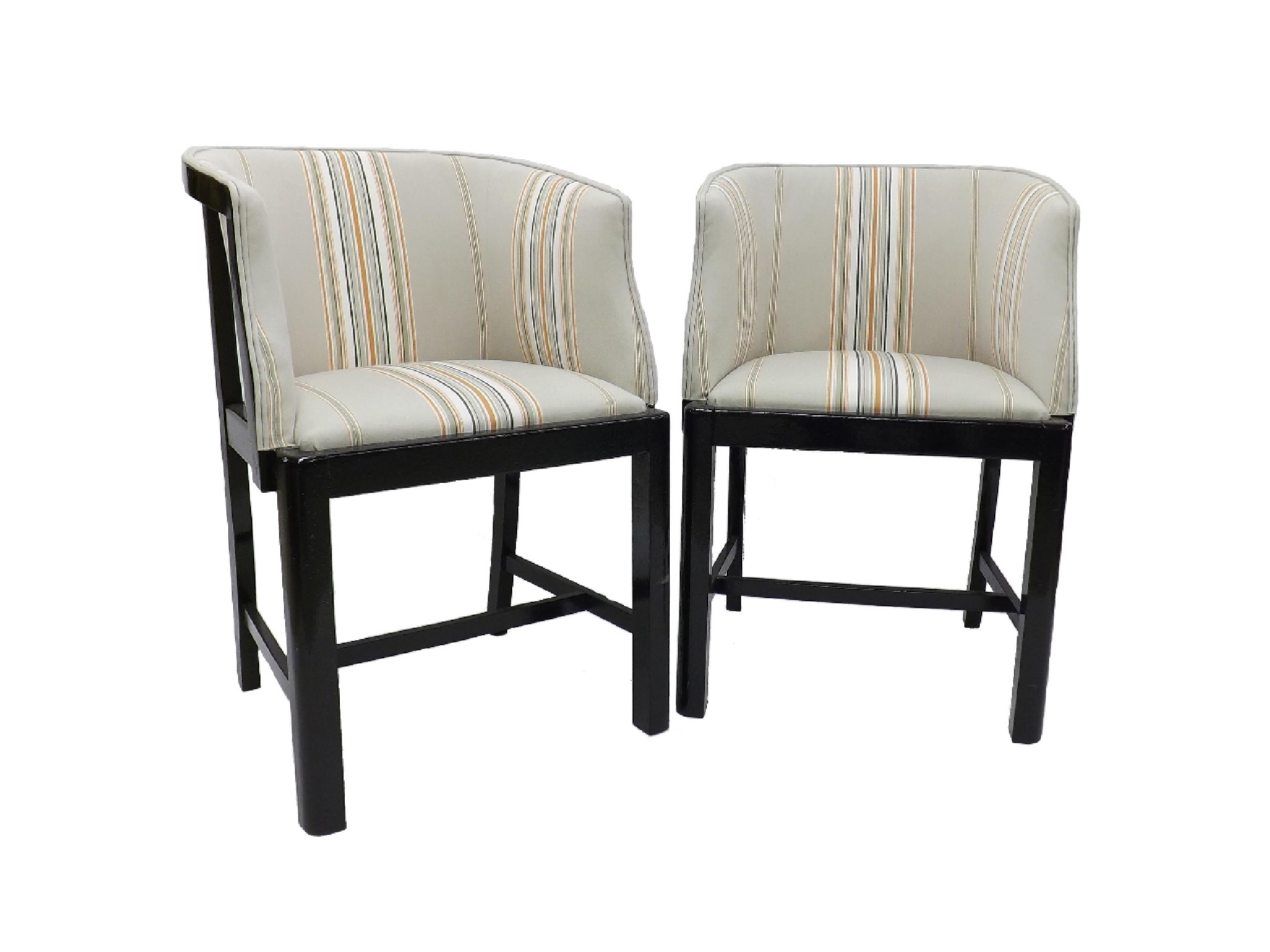 Appraisal: Good pair of vintage club chairs recently upholstered to a