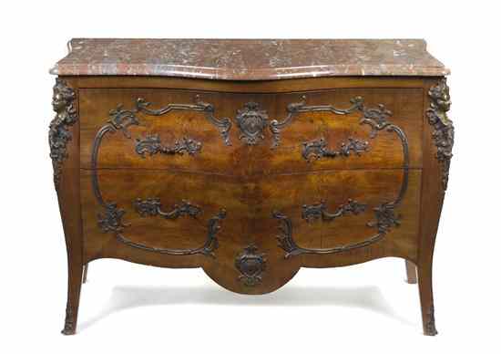 Appraisal: A Louis XV Style Gilt Metal Mounted Commode of serpentine