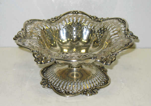 Appraisal: GORHAM STERLING SILVER FOOTED BOWL Undulating border pierced with geometric