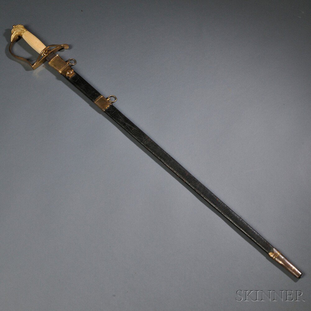 Appraisal: Francis Thurkle Eagle-pommel Hanger and Scabbard c - gilt-brass hilt