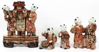 Appraisal: CHINESE PORCELAIN FIGURAL GROUPINGS CHINESE PORCELAIN FIGURAL GROUPINGS PCS H