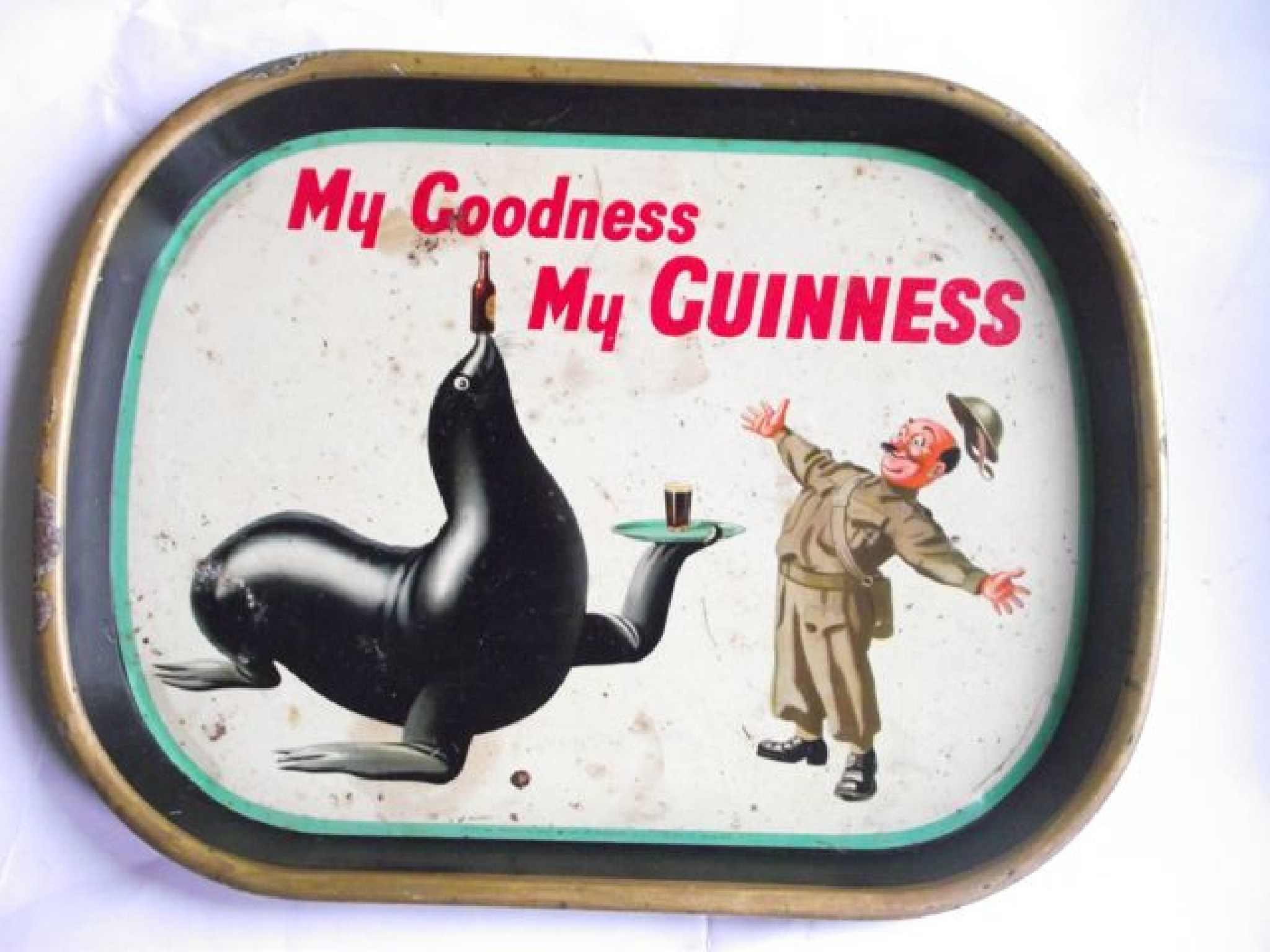 Appraisal: A vintage Guinness pub advertising tray with slogan My Guinness