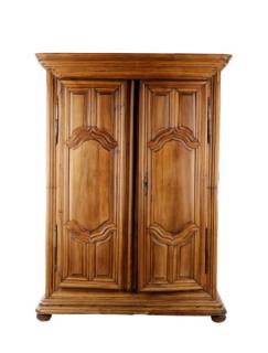 Appraisal: French Provincial Walnut Oak Two Door Armoire French mid th