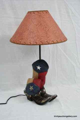 Appraisal: Texas Theme Cowboy Boot Table LampFrom an estate is a