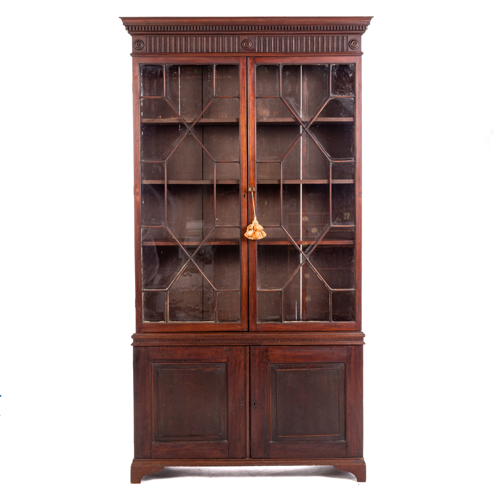 Appraisal: GEORGE III STYLE MAHOGANY BOOKCASE CABINET Second quarter- th century