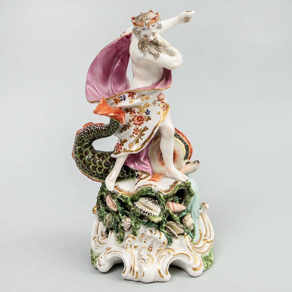 Appraisal: Chelsea Porcelain Figure of Neptune Unmarked the pierced base embedded