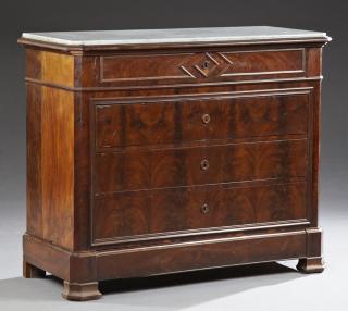 Appraisal: Louis Philippe Carved Mahogany Marble Top Commode th c the