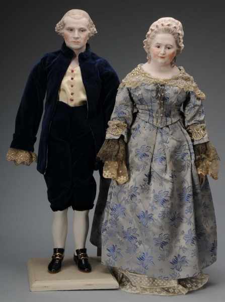 Appraisal: Emma Clear George Martha Washington Dolls Description American Ca Marked