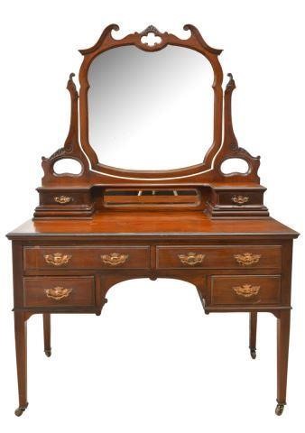 Appraisal: English Victorian mahogany vanity dressing table late th c having