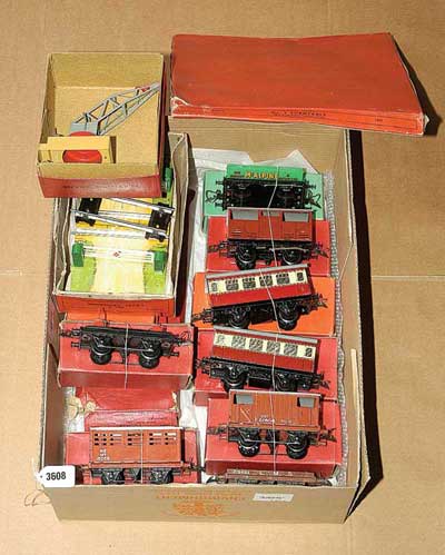 Appraisal: Hornby O Gauge Post-war Rolling Stock and Accessories consisting of