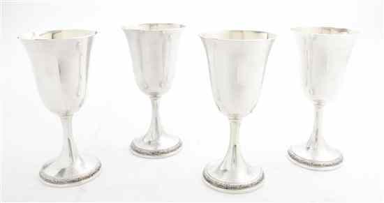 Appraisal: A Set of Eight American Sterling Silver Goblets International Silver