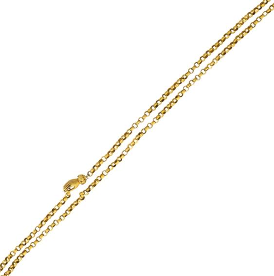 Appraisal: LATE GEORGIAN HANDMADE GOLD LONG CHAIN Rounded circular links decorated