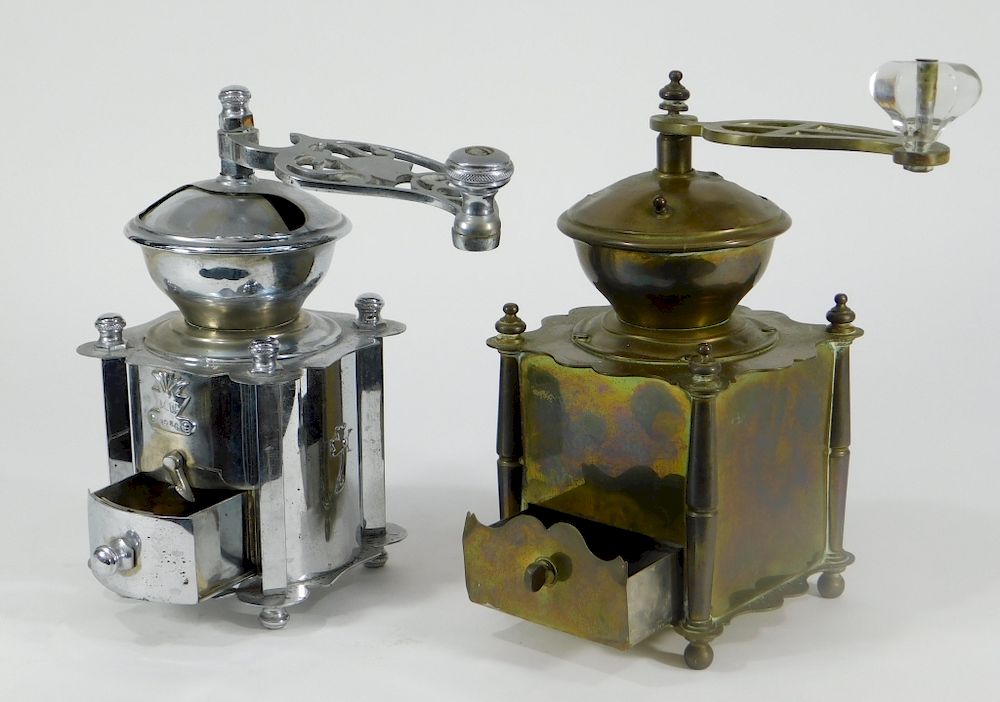 Appraisal: PC Antique Table Top Coffee Mill Grinders United States th