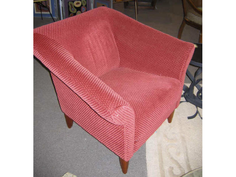 Appraisal: BRAYTON INTERNATIOAL Four red upholstered lounge chairs tapering round legs