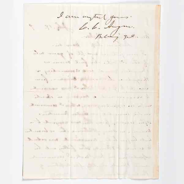 Appraisal: Christopher Columbus Augur Civil War General Post-War ALS Christopher Columbus