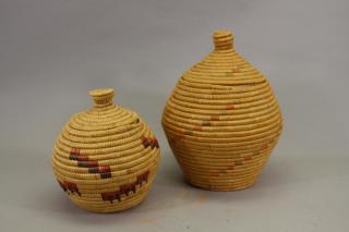 Appraisal: Southwest American Woven Vessels Southwest American Woven Vessels Heights in