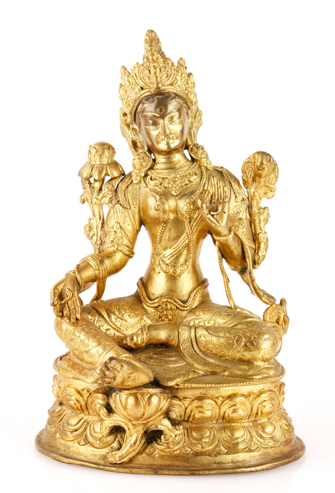 Appraisal: - Chinese Gilt Bronze Figure Gilt bronze figure China of