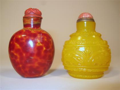 Appraisal: Two Chinese glass snuff bottles th th century