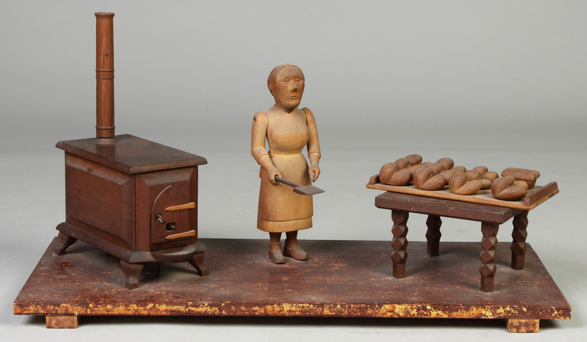 Appraisal: Canadian Carved Folk Art Bakery Display Early th cent