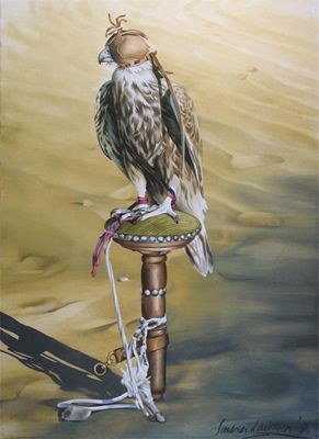 Appraisal: Sandra Lawrence th Century Saker falcon Signed and dated Watercolour