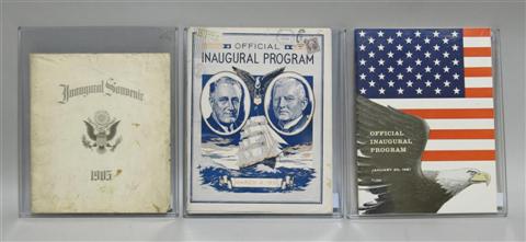 Appraisal: KENNEDY FDR TEDDY ROOSEVELT INAUGURAL ITEMS Includes official inaugural program