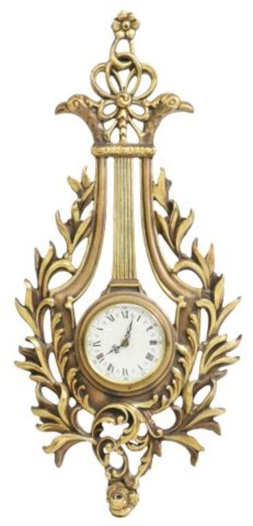 Appraisal: Louis XVI style giltwood cartel clock late th c with