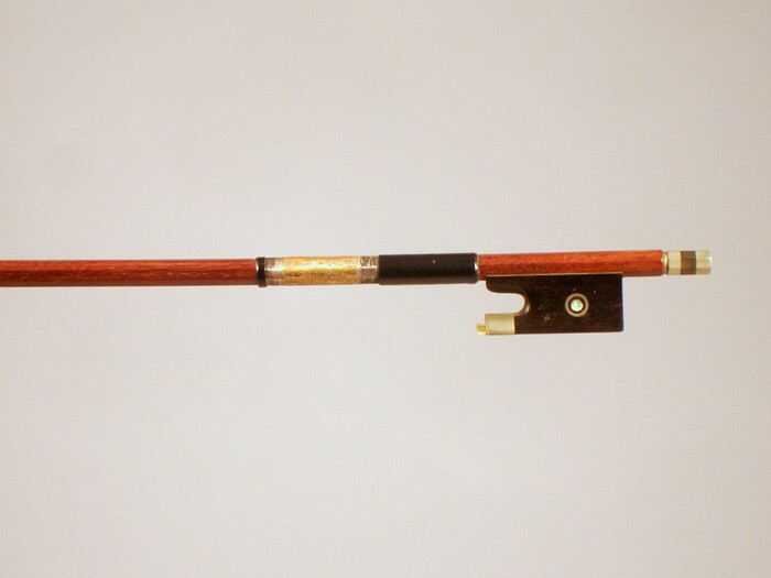 Appraisal: Nickel Mounted Violin Bow the octagonal stick stamped GERMANY weight