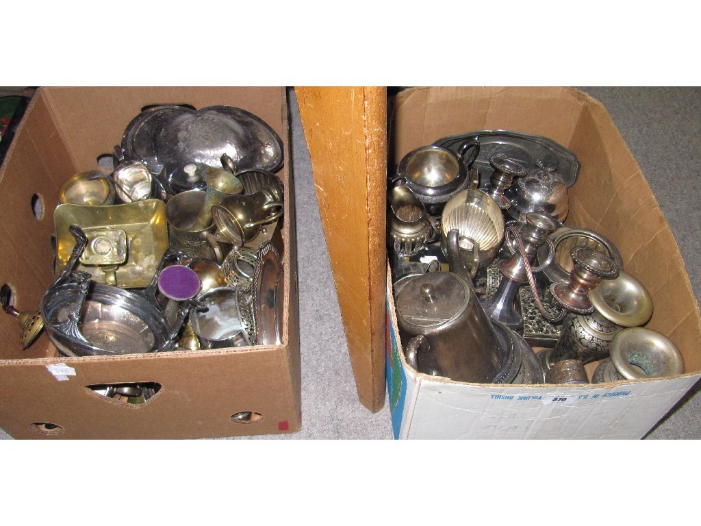 Appraisal: Lot comprising two boxes of plated items