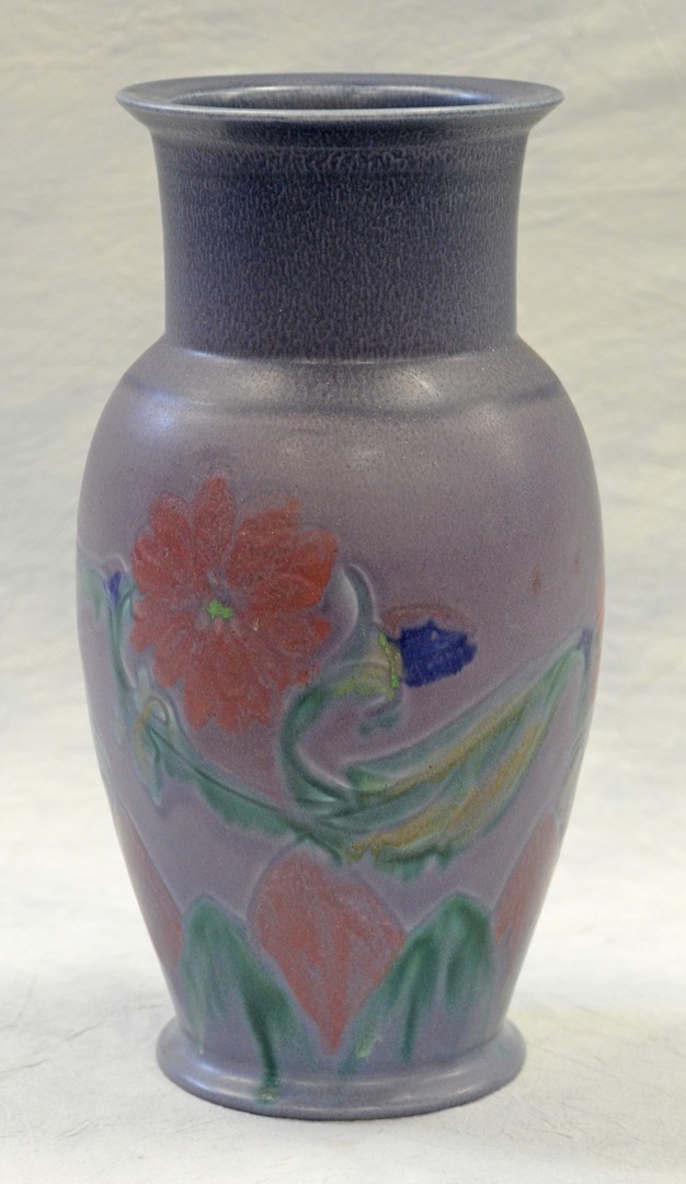 Appraisal: Rookwood Pottery large purple vase incised matte glaze Elizabeth Lincoln