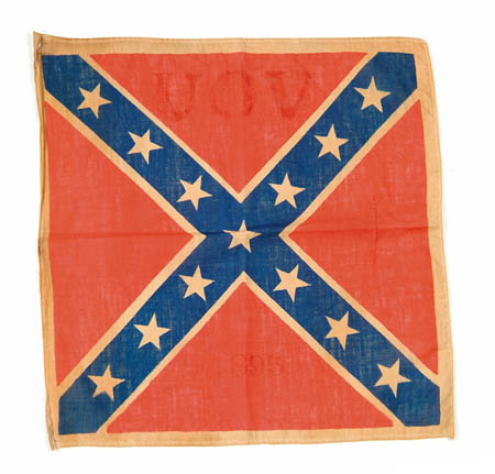 Appraisal: CONFEDERATE BATTLE FLAG x Printed on cotton Upper and lower