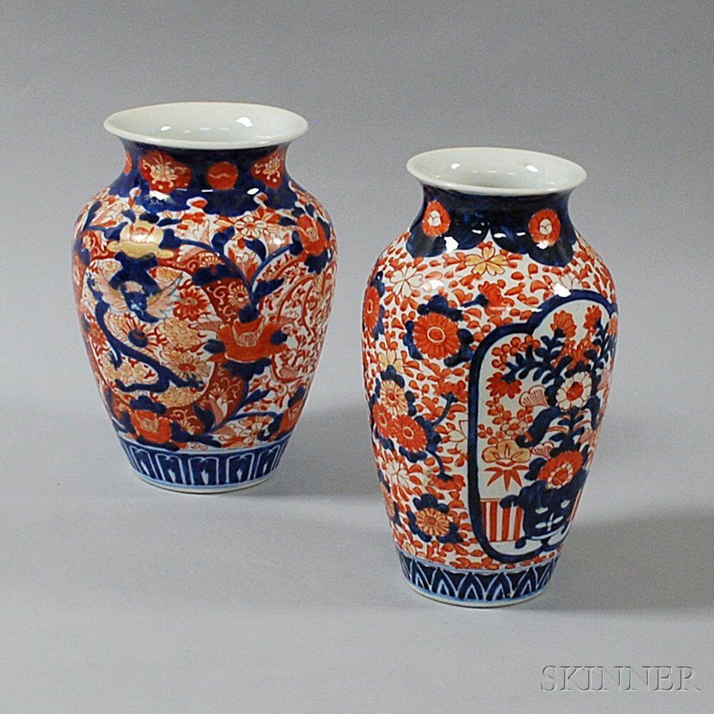 Appraisal: Two Imari Porcelain Vases th century ht to in Estimate