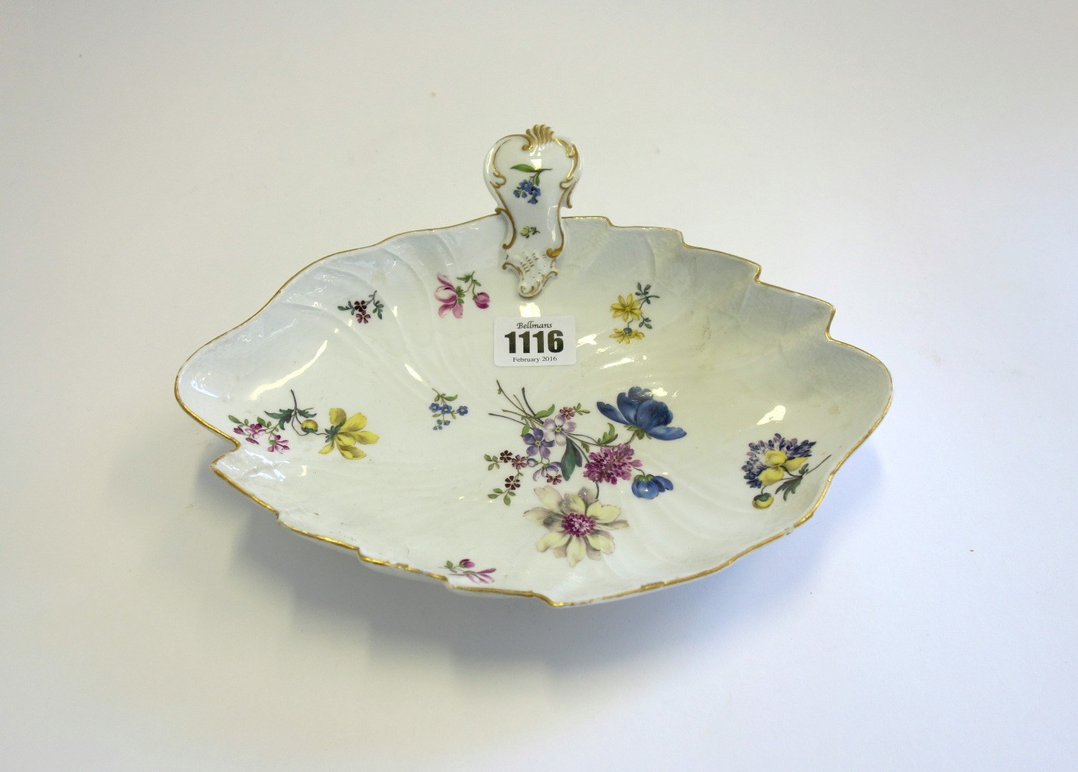 Appraisal: A Meissen leaf shaped dish circa - set with a