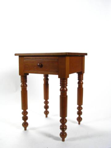 Appraisal: Antique Cherry One Drawer Table with turned legs