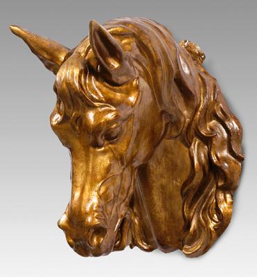 Appraisal: Zinc horse head probably French - in Later gold paint