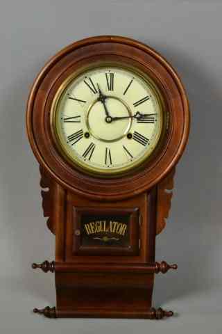 Appraisal: Regulator Hanging Wall ClockHaving scroll design with Roman Numerals on