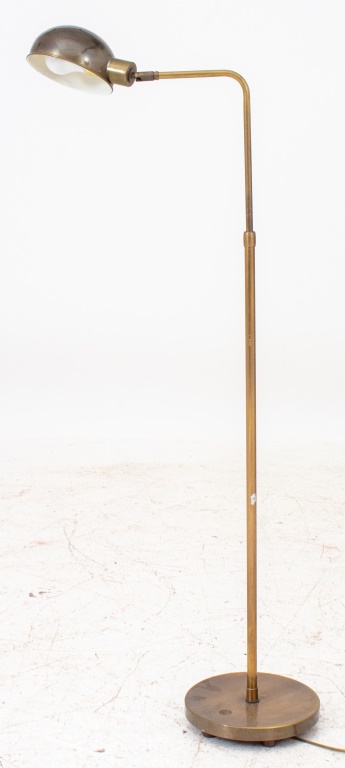 Appraisal: BRASS READING FLOOR LAMP Brass reading floor lamp with adjustable