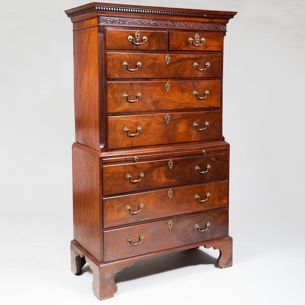 Appraisal: George III Mahogany Chest on Chest ft x x in