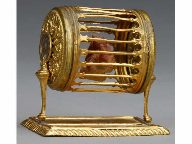 Appraisal: Ormolu Squirrel Cage MN A delightful ormolu squirrel cage with