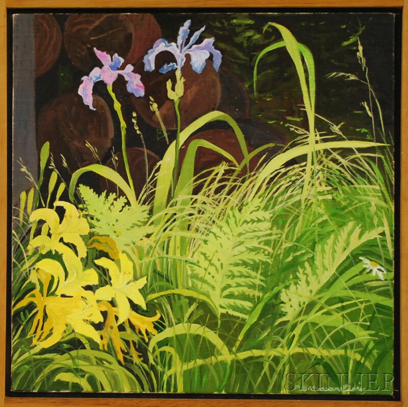 Appraisal: Nancy Wissemann-Widrig American b Spring Garden with Yellow Lilies Signed