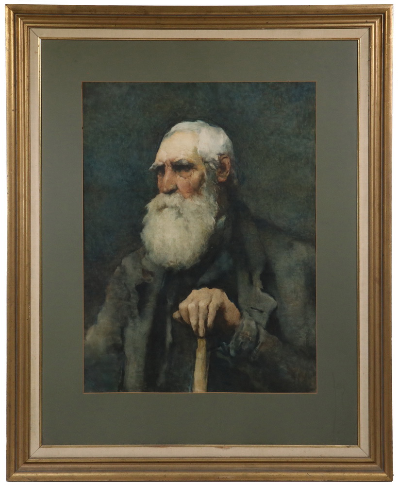 Appraisal: BOSTON SCHOOL OF WATERCOLORISTS Late th c Life-Sized Portrait of