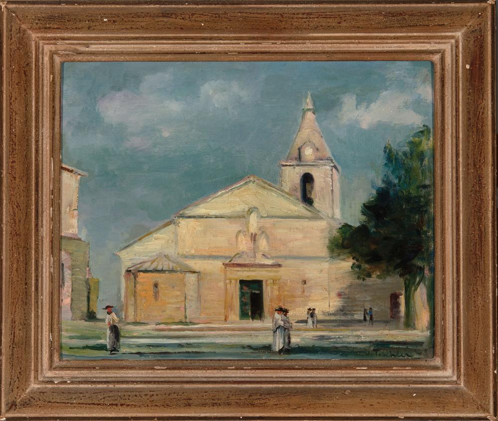 Appraisal: Victor Tischler Austrian - L'eglise Arles oil on board signed