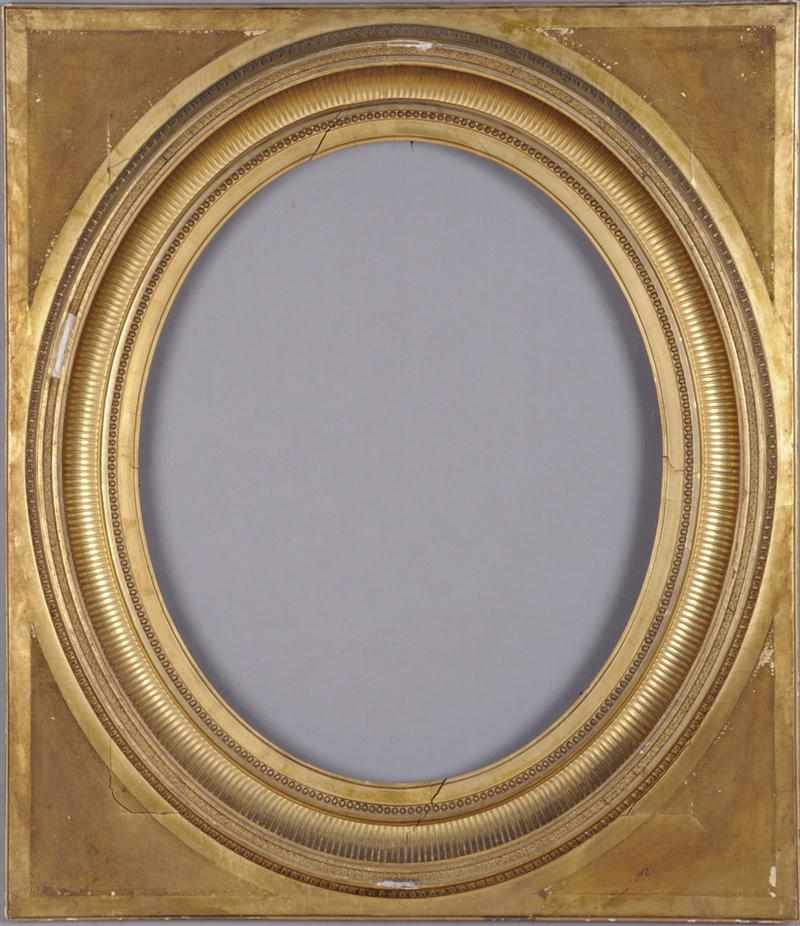 Appraisal: VICTORIAN GILTWOOD AND GESSO FRAME The oval frame comprised of