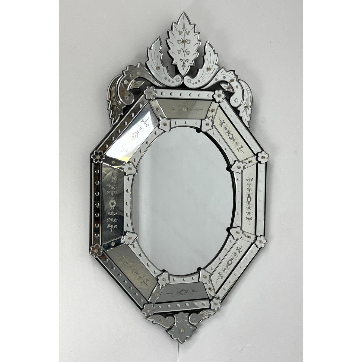 Appraisal: Murano Venetian style Decorative Frame Wall Mirror Fancy Mirror Crest