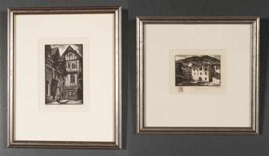 Appraisal: Grace Thurston Arnold Albee American - ''Rouen '' wood engraving