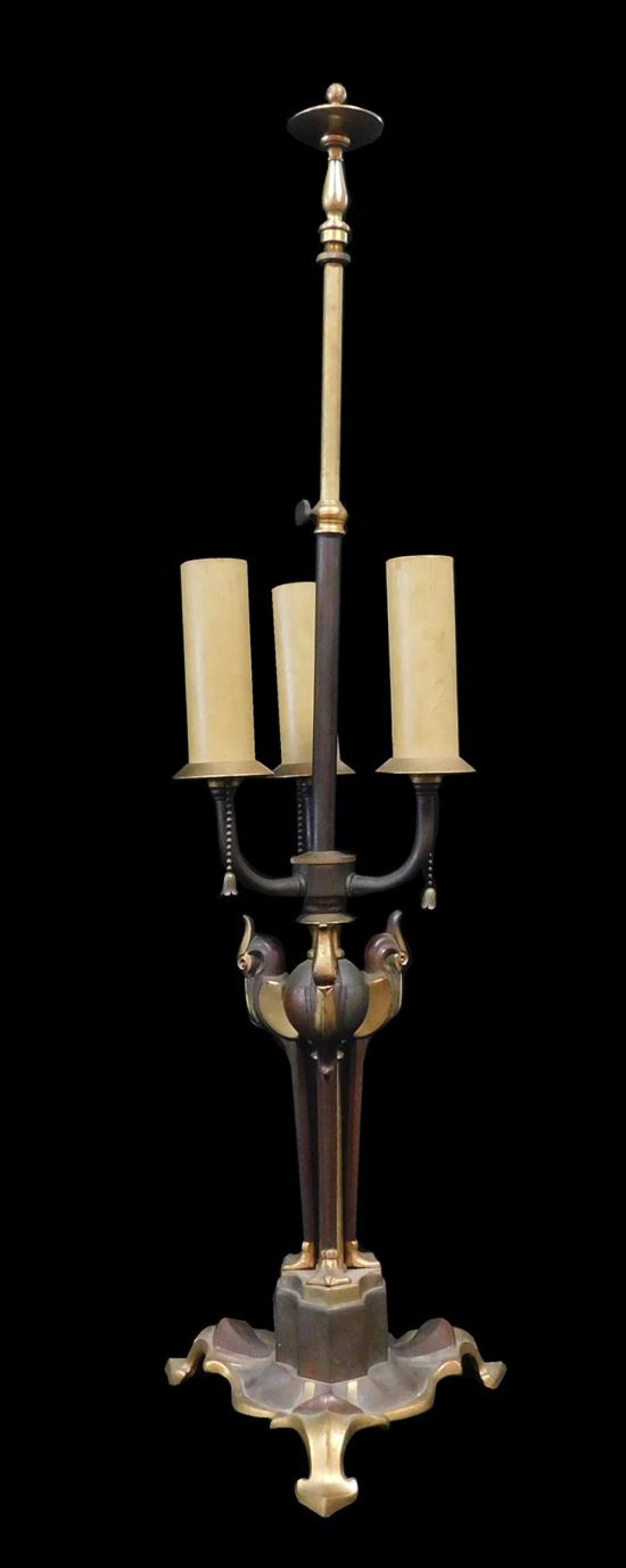 Appraisal: Mutual Sunset Lamp Company table lamp th C with three